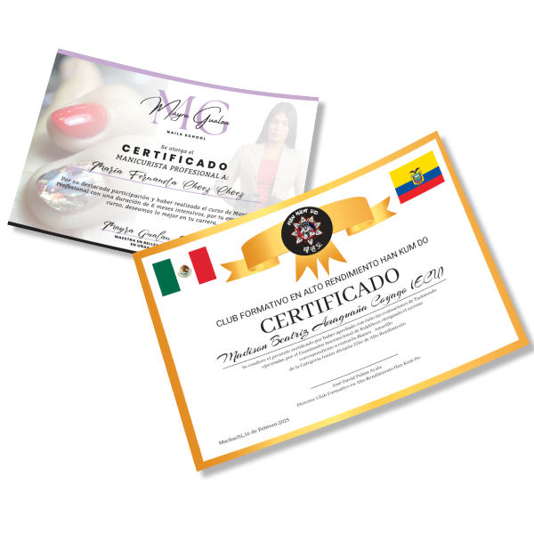 Certificados personalizados full color