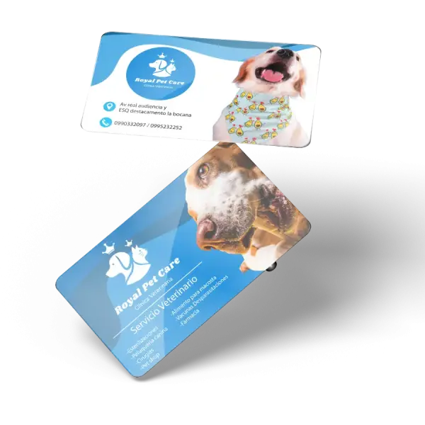 Tarjetas UV Brillo Troquelada