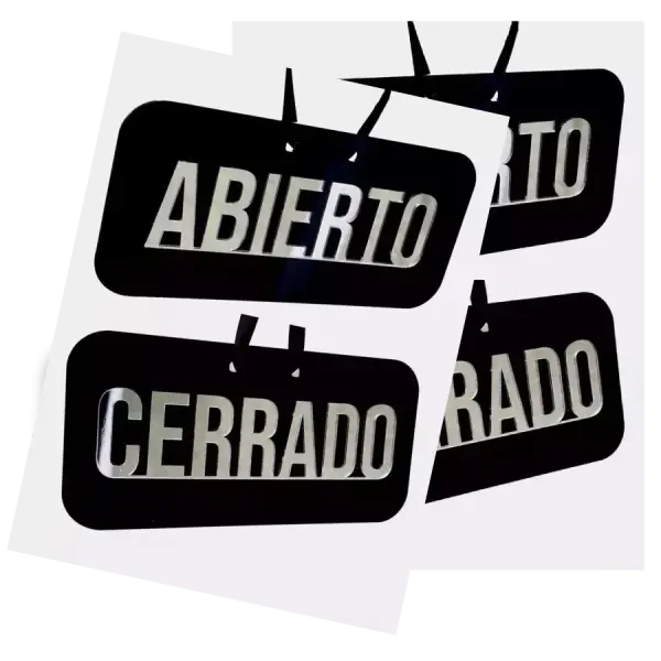 Hablador Rectangular Acrílico para Puertas – Abierto / Cerrado Personalizado